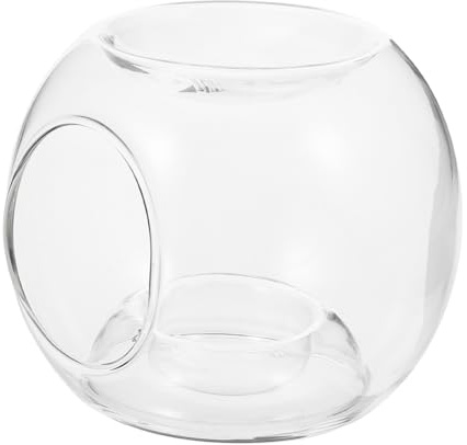 Warmhm Clear Glass Wax Melt Burner - Elegant Essential Oil Diffuser & Tealight Holder - for Aromatherapy and Home Decor Ideal for Living Room Bedroom and Office Spaces