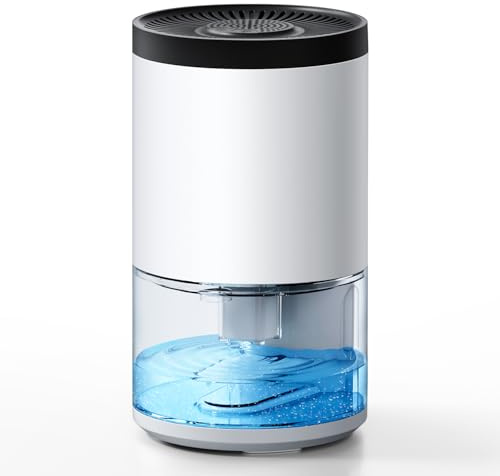 Jonwall Dehumidifier for Home, Portable Mini Dehumidifiers 1000ml Electric Dehumidifier with Auto Shut Off & 7 Colorful LED Light, Quiet Small Dehumidifiers for Bedroom Bathroom Wardrobe Closet RV