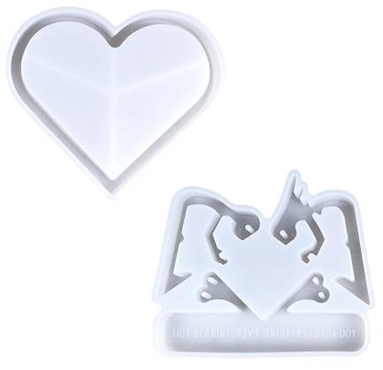 Coppia romantica che si tiene per mano a forma di cuore, stampi in silicone robusti, accessori per progetti in resina e gesso, 2 pezzi