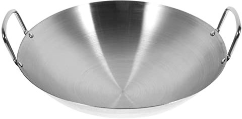 CLISPEED Padella Antiaderente in Acciaio Inossidabile Da 28 Cm Doppio Manico Per Cucina Domestica e Uso Outdoor Multifunzione Per Friggere, Grigliare e Cuocere