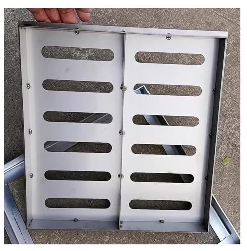 Canaletta Scolo Acqua Griglia Di Scarico Per Bacinella Di Raccolta In Acciaio Inossidabile 304 Quadrata, Scarico A Pavimento Con Griglia Di Copertura Rimovibile, Copertura Decorativa Per Grondaia(60x6