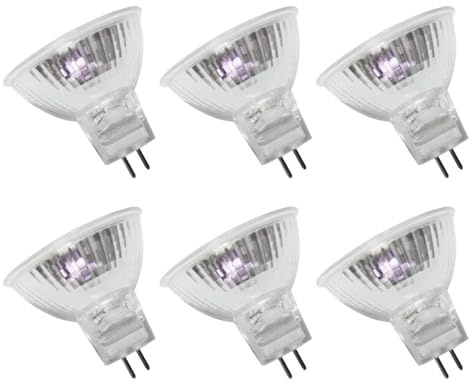 UGEFKMQ 6PC Lampada Alogena Faretto Mr11 6V 20W Lampadina Alogena Microscopio Lampada Alogena MR11 con Attacco a 2 Pin G4 Spotlight Bianco Caldo 30W
