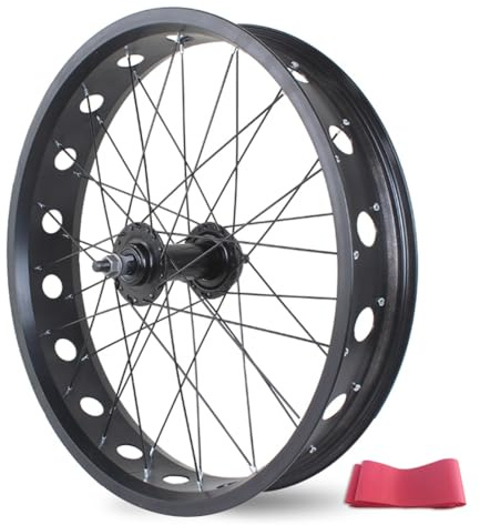 QHYRZE 20/24/26 Roue Avant Fat Bike 36H Jante Creuse Vélo Jeu De Roues À Frein À Disque Moyeu À Axe Plein, pour Pneus À Tringle Rigide De 4,0''-4,'' Snow Beach E-Bike(26'')