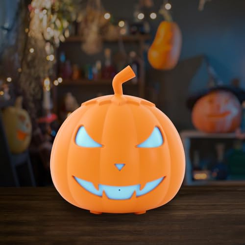 CUMELLIIR Macchina della nebbia per Halloween, zucca, decorazione per esterni, con luce LED 3 in 1, 12 colori chiari e telecomando, 100 – 300 ㎡