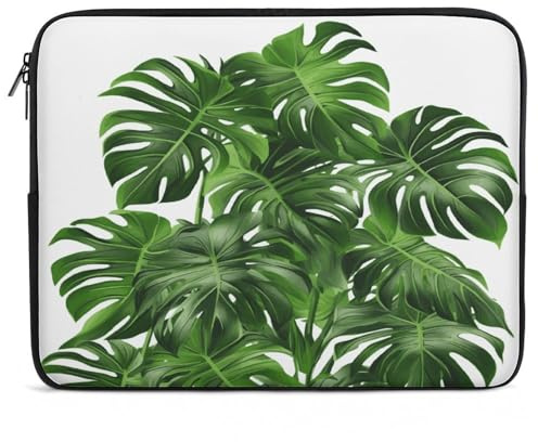 Monstera Deliciosa Banana Palm Laptop Sleeve Case 17inch, Shockproof Protective Case, 10-17 Inch Computer Sleeve, Water Resistant Laptop Briefcase for Men Women Compatible with MacBook Air/Notebook/Ta