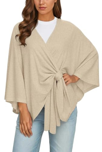 Poncho Donna Mantella Coprispalle Invernale Sciarpa Grande Da Casa Coperta Maglione Indossabile Scialle Elegante Poncho Cardigan Caldo
