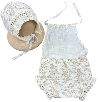Oxxggkao Baby Photography Costume Clothing Hat & Lace Romper Outfit Newborns Photography Props Infant Photo Clothes Delicate Lace Newborn Costume