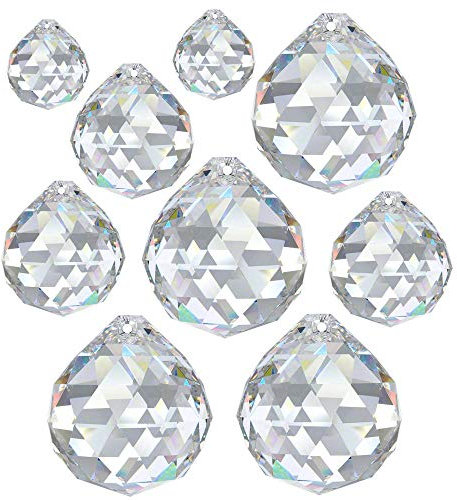 Regenbogenkristall 9 TLG. Kugelset 20mm & 30mm & 40mm Crystal 30% PbO ~ Feng Shui Suncatcher