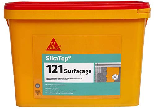Kit de acabado de superficies Sikatop 121 – Mortero impermeabilizante bicomponente (resina/cemento) – 10,7 kg.