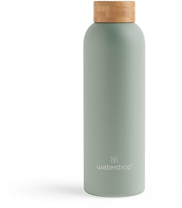 waterdrop® Steel Bottle 600ml isolierte Trinkflasche auslaufsicher | Thermosflasche 24h kalt, 12h heiß | doppelwandige Edelstahl Wasserflasche | bruchsicher | Kohlensäure geeignet