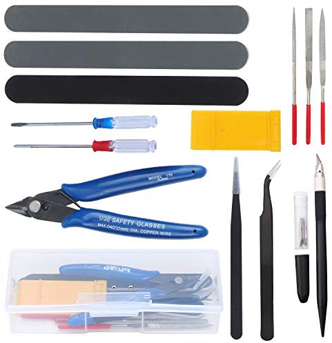 HSEAMALL 15 PCS Kit de Herramientas Modelismo,Gundam model kit Modelismo Maquetas Gunpla Fabricación Construcción de Pasatiempos Herramientas Básicas de Modelador