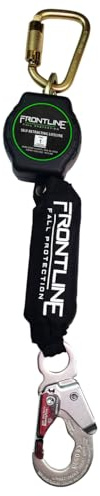 Frontline RPA061S 6' Aramid Web Single Leg SRL with Steel Snap Hook | Lightweight, Durable & Compact | 310 lbs Capacity | Aramid Fiber Webbing | ANSI & OSHA Compliant | ISO Lab Tested