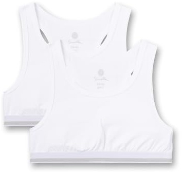 Sanetta Bustier im Doppelpack Weiß Reggiseno Sportivo, Bianco, 152 cm Bambina
