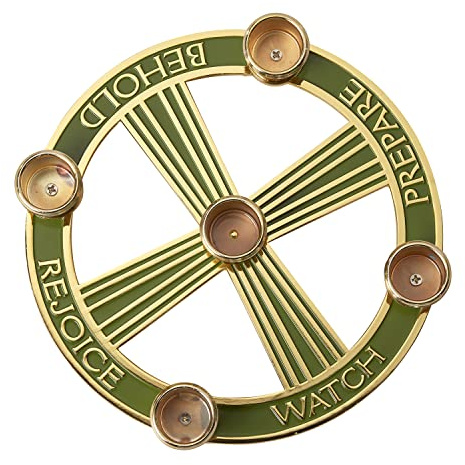 Avalon Gallery 7 Inch Dia Advent Candleholder Advent Wreath Brass with Gold Ectroplating