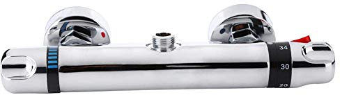 Duschthermostat Thermostat-Brausebatterie Mischbatterie Armatur für Dusche mit Thermostat für Temperatureinstellung mit 38 °C Sicherheitstaste für Bad Küche Wandarmaturen