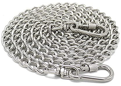 HYIKOW Kaubeständige Metall-Hundekettenleine, Verchromt Metall-Leine, Hochleistungs-Hundekette Leine, Robuste Hundeleine Trainingsleine eignet für Alle Größe Hunde,4mm,4m