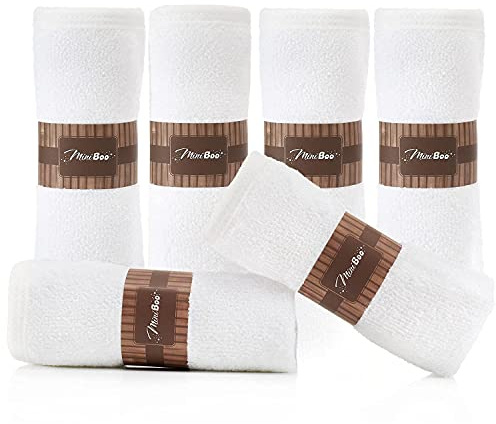 MINIBOO Premium tvättlappar för känslig hud – extra mjuk och absorberande Rayon från ansiktsdukar i bambu och nyfödd badhandduk – perfekt som babygåvor