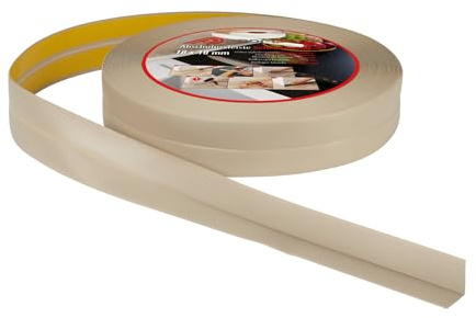 ProfiPVC Plinthe souple autoadhésive en PVC finition 18x18mm 10m Beige | Baguette autocollante, bande d'étanchéité pour cuisine, salle de bain, évier, baignoire, plan de travail et finition murale