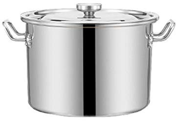WHLMYH POT Zuppiera con coperchio, in acciaio inox professionale a induzione, con coperchio, 30 cm, colore: argento, 40 cm, 25,5 cm