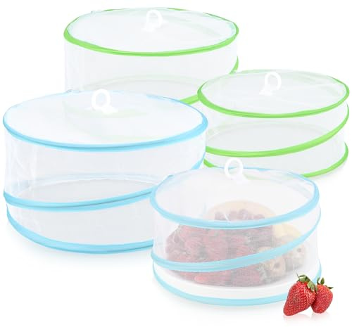 com-four® 4x Fliegen Abdeckhauben Pop-Up, Abdeckhauben für Lebensmittel