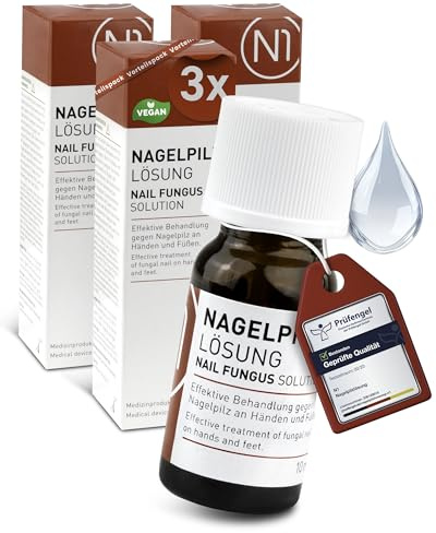 N1 Anti Nagelpilz Lösung 30 ml - Medizinischer Nagellack - Belegte Wirkung | Apothekenprodukt zur schnellen & intensiven Nagelpilz Behandlung an Händen und Füßen, transparent und geruchsneutral