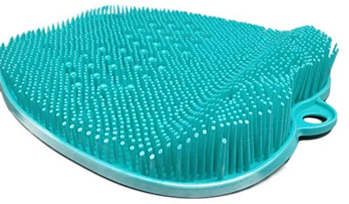 Asotagi Dusche Fußschrubber, Fußmassagegerät Matte mit Silikonborsten & rutschfesten Saugnäpfen, Peeling abgestorbene Haut, Verbesserung der Durchblutung, Fußpflege Zubehör