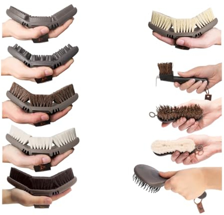 Animalon Master Set | Conjunto de diferentes cepillos para caballos | Cepillos, cepillo para crines y cola, raspador de pezuñas con cerdas naturales, esponja