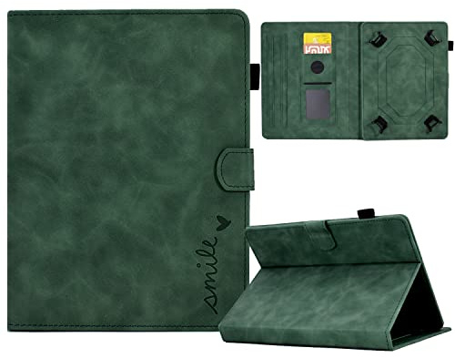 Aswant Universal Hülle für 9-11 Zoll Table, PU-Leder Schutzhülle für 9 9.7 10.1 10.5'' 11 Tablet, Samsung Galaxy Tab/Lenovo Tab/Xiaomi/BENEVE/Blackview/iPad/Keenlove/SGIN/Veidoo (Grün)