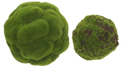 AOKWAWALIY Ornament 2st Simulierter Moosball Dekoratives Moosdekor Dekokugel Aus Moos Runde Künstliche Pflanzen Grünkugeln- Hängender Pflanzenball Plastik 10cm Getrocknetes Moos 15c