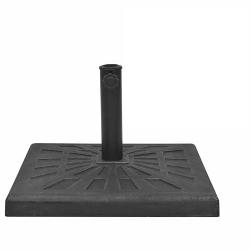 LAPOOH Base carrée de Parasol Résine Noir 19 kg,Pied De Parasol,Pied De Parasol Lourd,Pied De Parasol sur roulettes