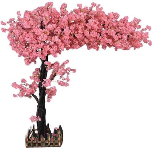 RESKIU Japanischer Künstlicher Kirschblütenbaum Wunschbaum Innendekoration Großer Kirschbaum Indoor Outdoor Einkaufszentrum Hotel Hochzeitsdekoration Landschaftsbau,Extended-2x2m/6.6x6.6ft