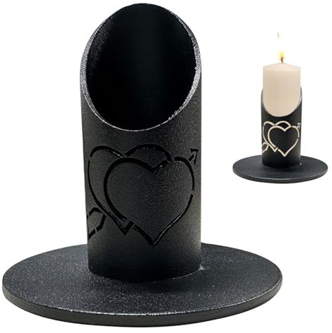 Candela da Comunione Portacandele Nera,Decorazione Candela da Comunione con Portacandele,Portacandele per Comunione,per Candela a Bastone,Candela da Comunione,Candela Nuziale