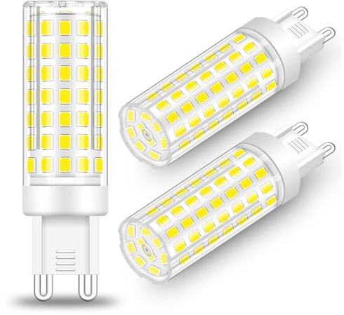 XIMNCHNI G9 LED Lampe 10W 6000K Nicht Dimmbar 80W-85W Halogen Ersatz | Corn Light Bulbs Energiesparende LED Glühbirne AC220-240V,3 Pack