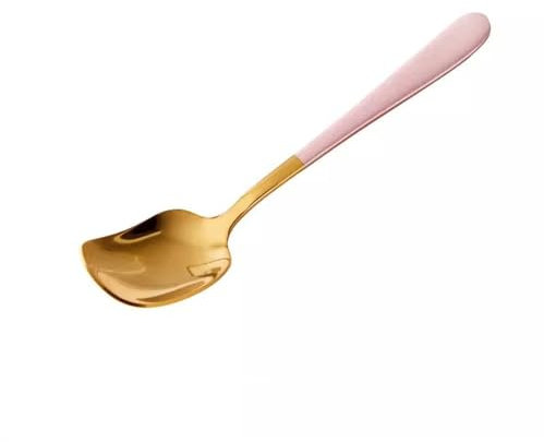 Serving Spoons Delicate Stainless Steel Dessert Scoop Cake Scoop Ice Cream Scoop(Pink)