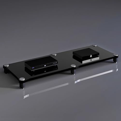 Hifi Rack Medienständer mit Großer Speicherkapazität, Unterhaltungsständer für Medienraum / Arbeitszimmer, Design-Audio-Rack-Tower, Speicher für Unterhaltungs-Stereokomponenten / Fernseher(Black,H 10c