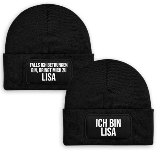 Prozente Momente Ich Bin ... - Beanie Personalisiert | Strickmütze | Wollmütze | Beanie mit Druck | lustige Sprüche | Apres-Ski | Winter | Schwarz