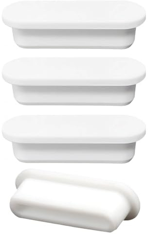 Überlaufabdeckung für Waschbecken, oval, Gummi, Überlaufloch, Dichtkappen, Waschbeckenverkleidung, Ablaufabdeckung für Waschbecken, Badezimmer, Küche (4 Stück)