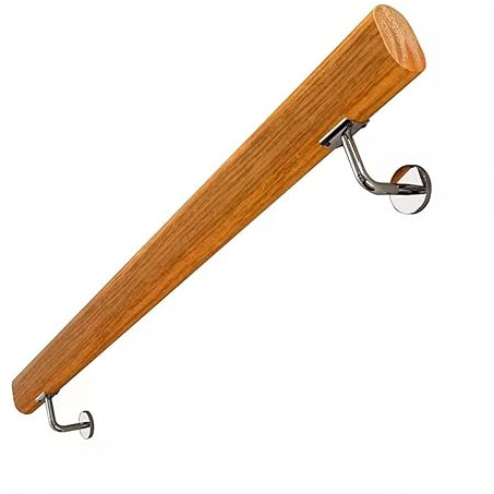 Wooden Handrail for Indoor Stair Railing 30cm Round Handrail for Stairs Wall Mounted Loft Stair Decor Grab Bar for Corridor Support