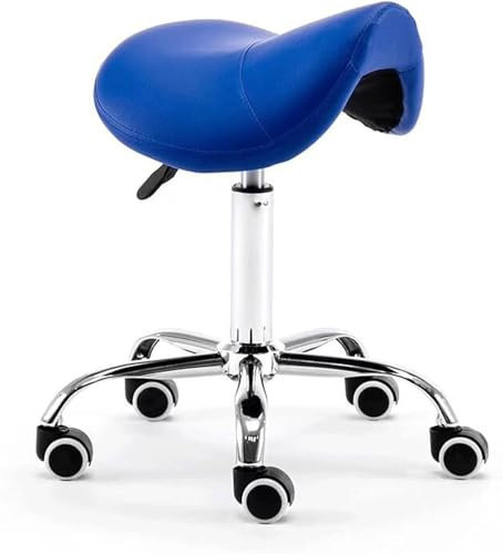 LULUMAIC Rollender Sattelhocker Stuhl Leder Sattelhocker Komfortable verstellbare Rolling Stuhl Ergonomic Rolling Stool