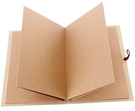 GALPADA Kraftpapier Hardcover Akkordeon-stil Diy Fotoalbum Blanko-seiten Für Abschlussfeier Hochzeit Geburtstag Valentinstag Einzigartiges Scrapbook Hellbraun