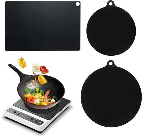 PHMING Tapis Plaque Induction, 3 Pièces Protection pour Plaque Induction | Réutilisable Tapis à Induction pour Protéger, 3 Tailles Protège Plaque Induction, pour Plaques Cuisson Induction, Tapis Bol