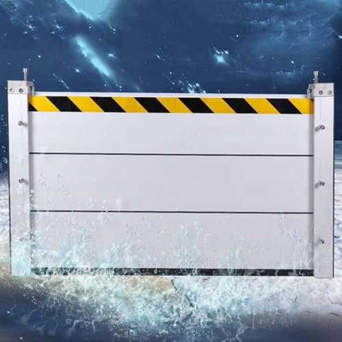 Generisch Hochwasserschutz Kellerfenster Wassersperre Hochwasserschutz Tür wasserdichte Kellerfenster Wasser Barriere Dammbalkensystem für Tunnel Keller Garageneinfahrten Dorf,Silber,90x40cm