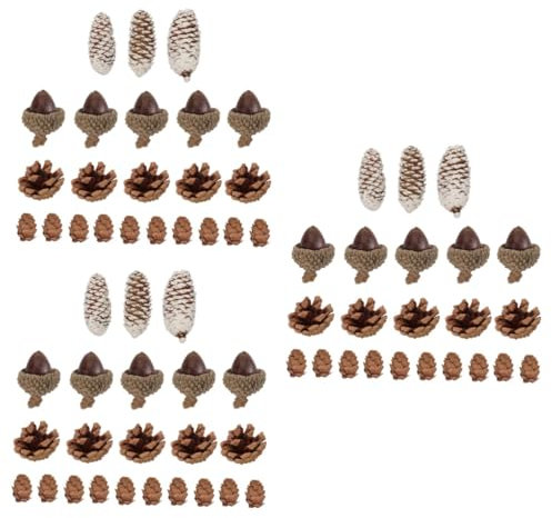 JOINPAYA 2 Sätze Weihnachtseichel Tannenzapfen Ornament Dekoration Gefälscht Mini Hängend Party Fotografierequisite Für Weihnachten Kiefer Klein Natürliche Tannenzapfen 23 Stück * 2