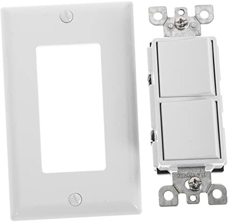 SHINEOFI Interruptor Doble De Amperios Luz Eléctrica Con Cubierta De Pared Luz Blanca Para Iluminación De Pared