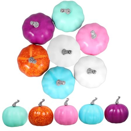 BESTYASH 12pezzi Zucche Artificiali Per Halloween Decorazioni Realistiche Finto Oggetti Scena Per