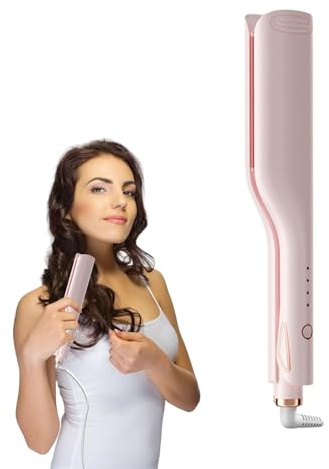 Rizador Crimper Para Mujer,Herramienta de Ondulación de Cabello para Mujer - Varilla De 2.5 Cm De Calentamiento Rápido, Equipo Antiescaldaduras Para Uso Diario Salón Viaje Boda Cosplay