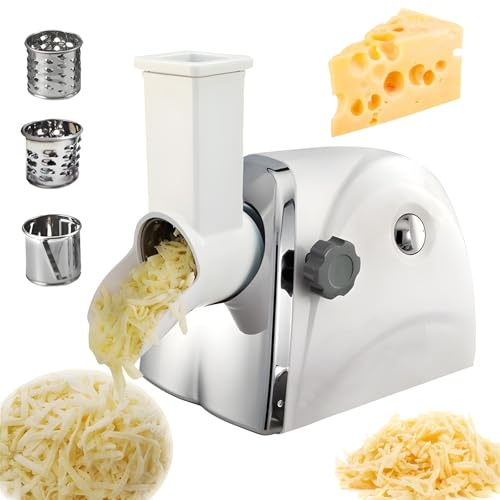 Rallador De Queso Eléctrico, Trituradora Comercial con Cuchillas De Acero Inoxidable, Cortador De Verduras Multifuncional, Equipo De Corte De Alta Velocidad De 300 W