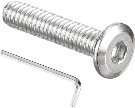 PATIKIL 3/16-24 X 1 Vite A Testa Piatta Con Esagono Incassato, 20PZ Acciaio Inox 304 18-8 Bulloni Per Mobili Con Chiave Allen Per Riparazioni Letti Montaggio Navale Industria, Argento
