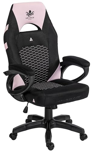 KRAKEN CHAIRS Silla Gaming Tela Transpirable - Rosa - Sillas Gamer Reclinable - Ergonómica Silla de Oficina - Regulable en Altura - 130kg de Carga - Cadeiras Gaming para