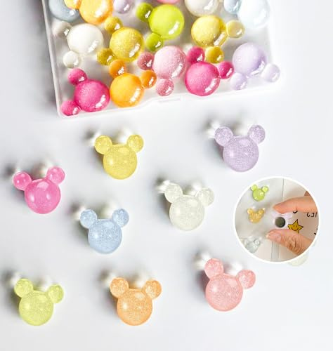 16Pcs Refrigerator Magnets,Decorative Mouse Magnets for Fridge, Cute Desk Accessories for Home Kitchen Whiteboard and Office Decor(16Pcs-Shining)